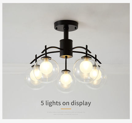 Simple Style G9 Glass Ball Pendant Chandelier Living Room Modern Rustproof