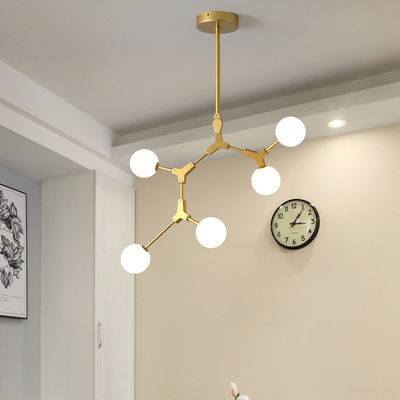 Detachable Pole Glass Pendant Lamps G9 Milk Glass Chandelier Branch Type