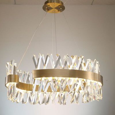 Semi Ellipse Luxury Pendant Lights K9 Ceiling Light Modern Crystal Chandelier 4500K 6500K