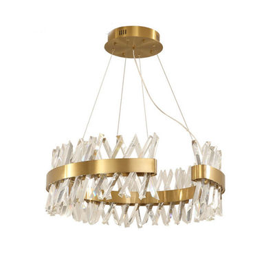 Semi Ellipse Luxury Pendant Lights K9 Ceiling Light Modern Crystal Chandelier 4500K 6500K