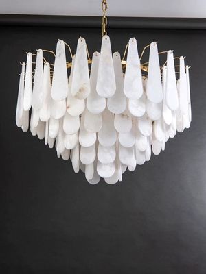 Minimalist Modern Decorative Lamps 80lm Alabaster Stone Chandelier