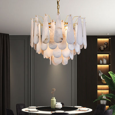 Minimalist Modern Decorative Lamps 80lm Alabaster Stone Chandelier