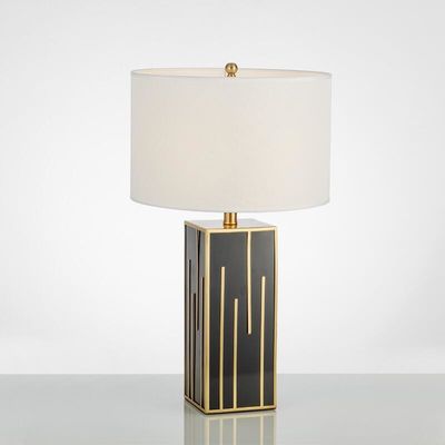 Fabric Lampshade Household Modern Table Lamp Black Gold E26 E27 Rustproof