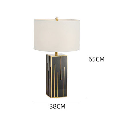 Fabric Lampshade Household Modern Table Lamp Black Gold E26 E27 Rustproof