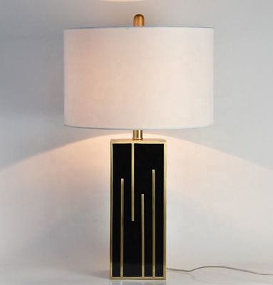 Fabric Lampshade Household Modern Table Lamp Black Gold E26 E27 Rustproof