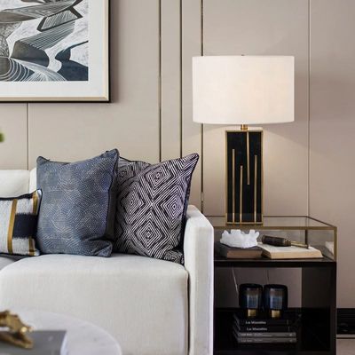 Fabric Lampshade Household Modern Table Lamp Black Gold E26 E27 Rustproof