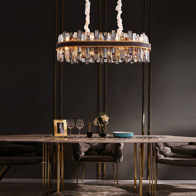 E14 Luxury Modern Crystal Chandeliers Rustproof Leather Decoration Black Pendant Light