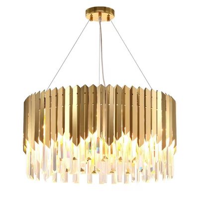 4000K 5000K Large Luxury Gold Modern Crystal Chandelier High Translucent