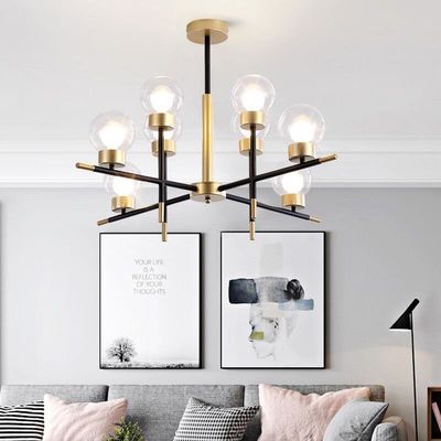 Nordic Glass Ball Modern Pendant Light E27 Wrought Iron Branch Decorative Chandelier Lights ODM