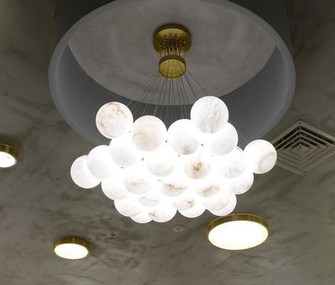 Spanish Style Dining Room Copper Alabaster Pendant Chandelier Lighting 100lm/W