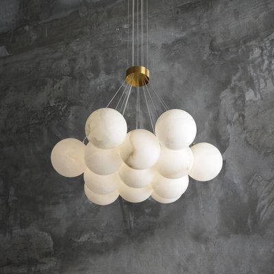 Spanish Style Dining Room Copper Alabaster Pendant Chandelier Lighting 100lm/W