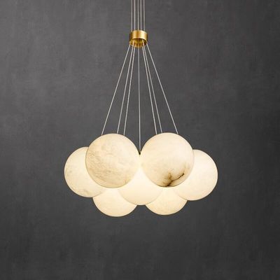Spanish Style Dining Room Copper Alabaster Pendant Chandelier Lighting 100lm/W