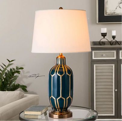 4000K 6000K White Ceramic Table Lamps For Living Room D360*H650 LED Desk Light