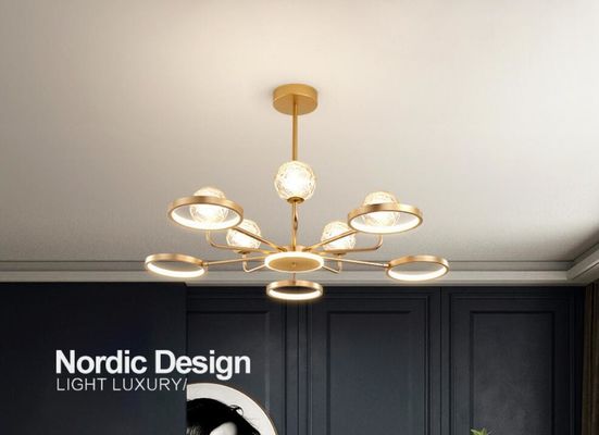 Multiple Clear Glass Ball Modern Pendant Light AC110V To 250V Strong Light Transmission