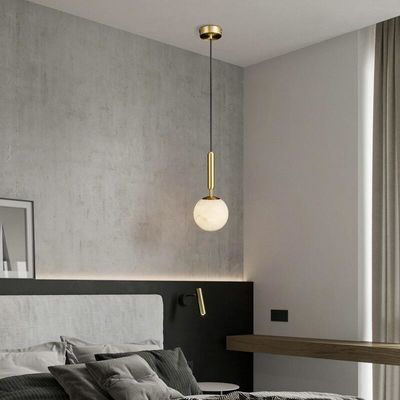 Dustproof Glass Pendant Lamps White Milk Glass Globe Chandelier Antioxidant