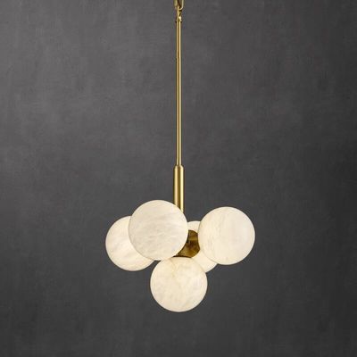 Dustproof Glass Pendant Lamps White Milk Glass Globe Chandelier Antioxidant