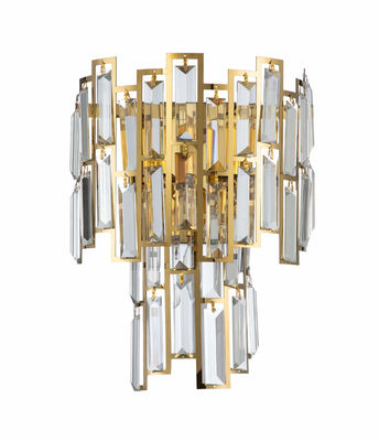 AC220V Stainless Steel Modern Crystal Wall Lights Clear Tiered Crystal Wall Sconce