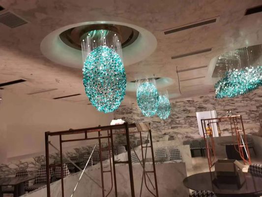 E14 E12 E27 Modern Crystal Chandelier SS304 Large Hotel Chandelier For Foyer