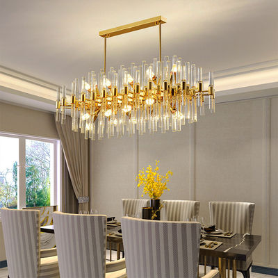 LED K9 Crystal Entryway Chandelier E14 6500K Luxury Ceiling Lights Gold Crystal