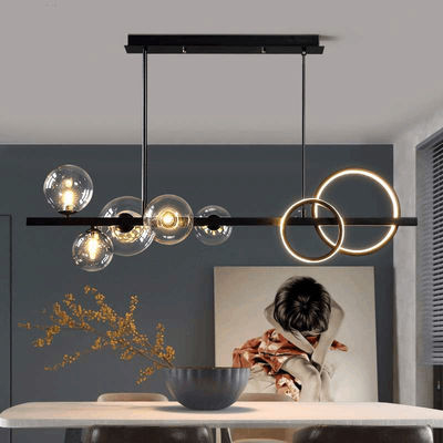 AC240V 6000K Nordic Modern Pendant Light Glass Sphere Pendant Lights For Dining Table