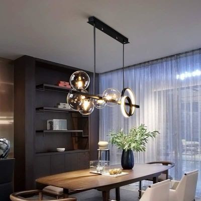 AC240V 6000K Nordic Modern Pendant Light Glass Sphere Pendant Lights For Dining Table