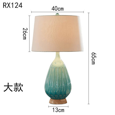 Home Decoration Round Traditional Ceramic Table Lamps 31W 41W E27 Light Source