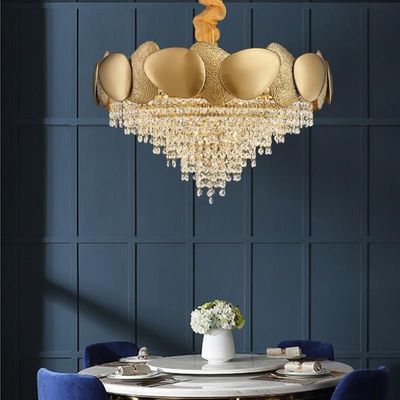 D60*H40cm E14 Luxury Pendant Lights 4000K Large Round Crystal Chandelier