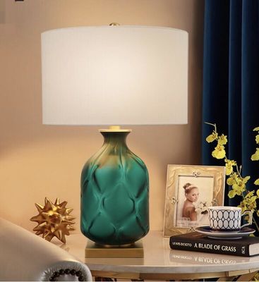 Changeable Color Green Ceramic Modern Table Lamps For Bedroom 500lm 550lm