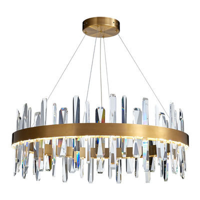 Geometric Stainless Crystal Luxury Pendant Light Fixtures High End ODM