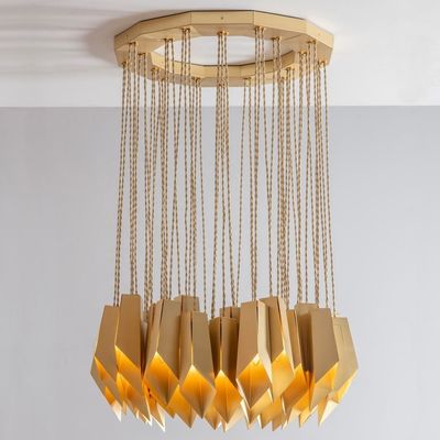 E14 E12 Pendant Chandelier Lights Copper Bronze 54*3W D70*H32