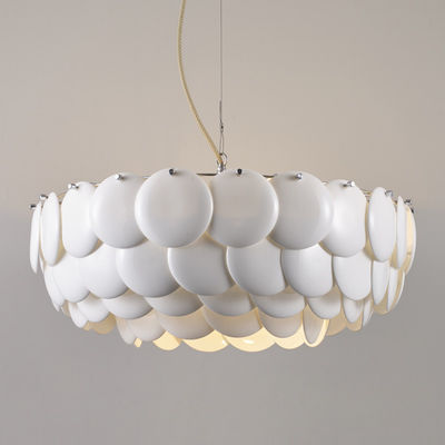 White Ceramic Iron Modern Crystal Chandelier E14 Lamp 8 To 20m2