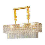 AC110V Square Modern Crystal Chandelier Ceiling Lights Electroplated Hardware Strong Bearing