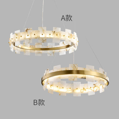 H65 Brass High Hardness Marble Effect Ceiling Light Modern Pendant Lights 15m2 To 25m2