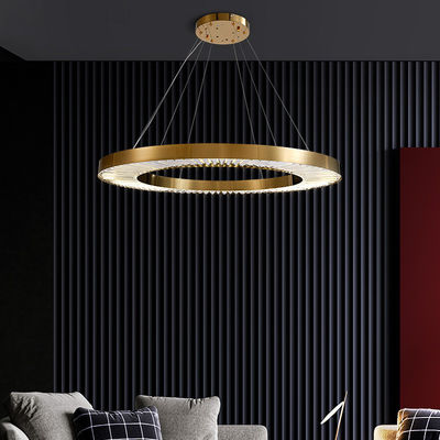 Brushed Brass Dimmable Three Ring LED Modern Ring Chandelier 110V To 240V