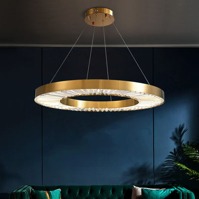 Brushed Brass Dimmable Three Ring LED Modern Ring Chandelier 110V To 240V