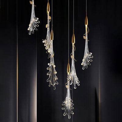OEM LED Glass Flower Ceiling Light Soft Brightness Wear Proof