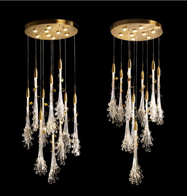 OEM LED Glass Flower Ceiling Light Soft Brightness Wear Proof