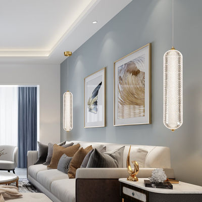 Customized Tricolor Modern LED Acrylic Chandelier Ceiling Lamp Diamond Shaped Lampshade
