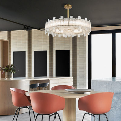 Electroplating Glass Pendant Lamps Anti Glare Stainless Steel And Glass Pendant Light
