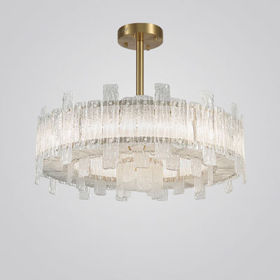 Electroplating Glass Pendant Lamps Anti Glare Stainless Steel And Glass Pendant Light
