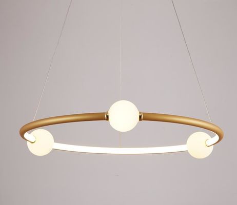 Nordic Simple Gold Paint Scrub Ring Chandelier Modern Pendant Light ODM AC110V