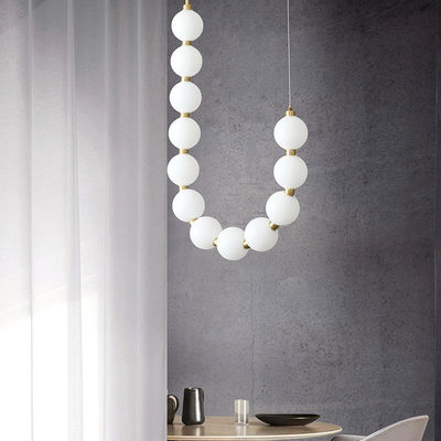 Linear Glass Pendant Lamps 135W 45W White Glass Ball Ceiling Light Sealing Glaze
