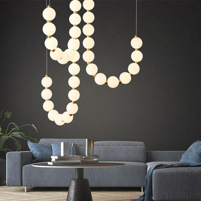 Linear Glass Pendant Lamps 135W 45W White Glass Ball Ceiling Light Sealing Glaze