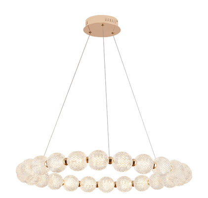 Tricolor Acrylic Ring LED Modern Pendant Light Pushbutton Switch 10 To 30m2