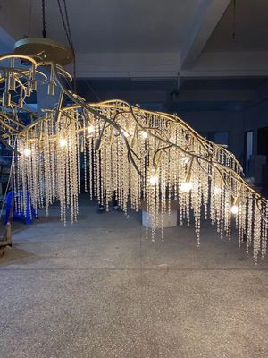 Engineering Customized Pendant Lamp Modern K9 Crystal Raindrop Extra Large Chandeliers