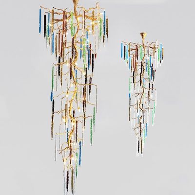 Customized Colored Glass Pendant Lamp 110V-240V Easy To Clean
