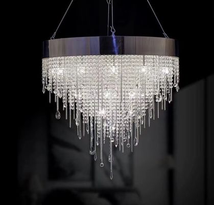Transparent Clear Custom Pendant Lights Crystal Raindrop Chandeliers AC110V
