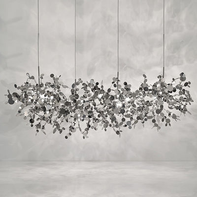 Shimmer Branching Disc Chrome Chandelier Ceiling Light Customized