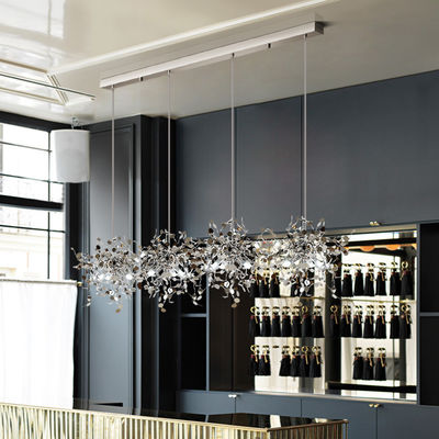 Shimmer Branching Disc Chrome Chandelier Ceiling Light Customized