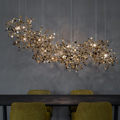 Shimmer Branching Disc Chrome Chandelier Ceiling Light Customized
